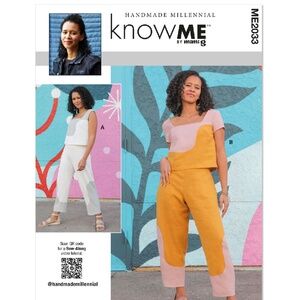 ME2033 Know Me Sewing Pattern Misses' Crop Tops and Pants SIZES 8-16
